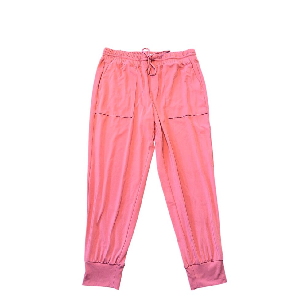 Lou & Grey Luvstretch Joggers Women L Coral Pink Stretch Pocket Pants